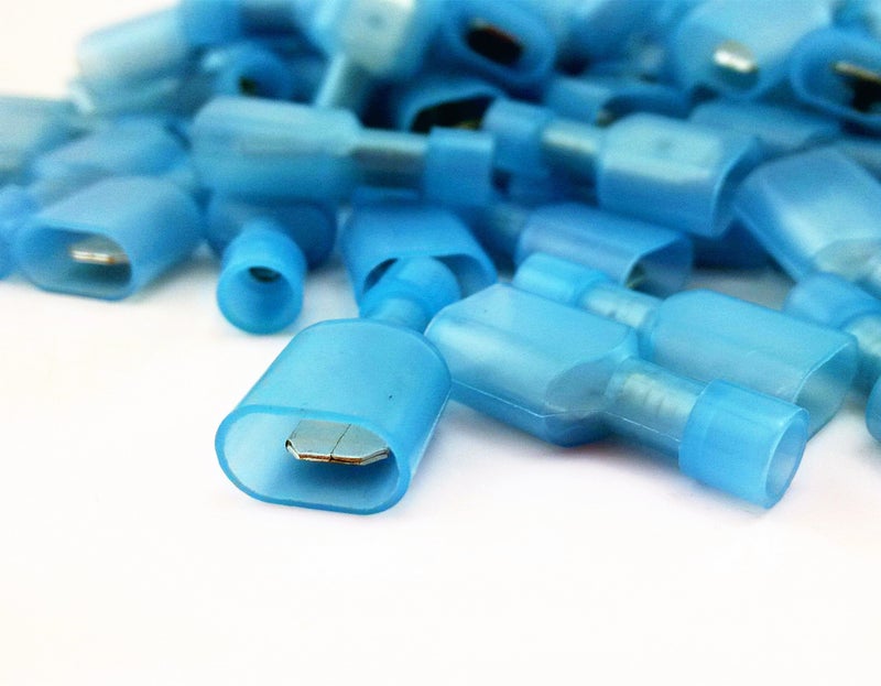 yueton 100pcs Female Fully Insulated Wire Crimp Terminal Nylon Quick Connectors Wiring Spade (Female) - Image 2